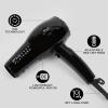 imageFHI HEAT Platform Nano Lite Pro 1900 Hair Dryer Turbo Tourmaline Light Weight Ceramic Quick Dry with 3 Piece Attachment Set Comb Concentrator and DiffuserBlack