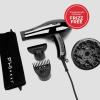 imageFHI HEAT Platform Nano Power Salon Pro 2000 Tourmaline Ceramic Quick Dry Hair Dryer with 3 Piece Attachment Set Comb Concentrator and Diffuser Black