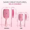 imageFHI Heat  UNbrush Detangling Brush Combo Pack  Original ampamp Mini UNbrush Hairbrush for All WetDry Hair Types  DuoFlex Anti Static Hair Brush Vented Detangler Brush for PainFree StylingPeony Light Pink