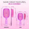 imageFHI Heat  UNbrush Detangling Brush Combo Pack  Original ampamp Mini UNbrush Hairbrush for All WetDry Hair Types  DuoFlex Anti Static Hair Brush Vented Detangler Brush for PainFree StylingRose Quartz Pink