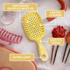 imageFHI Heat UNbrush Detangling Brush for PainFree Brushing on All Wet or Dry Hair Types  Durable DuoFlex AntiStatic Bristles Lightweight Handle Vented Hair BrushAmber Yellow