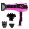 imageFHI HEAT Platform Nano Lite Pro 1900 Hair Dryer Turbo Tourmaline Light Weight Ceramic Quick Dry with 3 Piece Attachment Set Comb Concentrator and DiffuserPink Chrome
