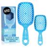 imageFHI Heat  UNbrush Detangling Brush Combo Pack  Original ampamp Mini UNbrush Hairbrush for All WetDry Hair Types  DuoFlex Anti Static Hair Brush Vented Detangler Brush for PainFree StylingSapphire Blue