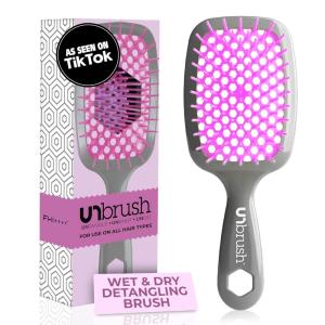 imageFHI Heat UNbrush Detangling Brush for PainFree Brushing on All Wet or Dry Hair Types  Durable DuoFlex AntiStatic Bristles Lightweight Handle Vented Hair BrushOrchid Lavender