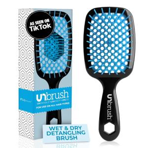 imageFHI Heat UNbrush Detangling Brush for PainFree Brushing on All Wet or Dry Hair Types  Durable DuoFlex AntiStatic Bristles Lightweight Handle Vented Hair BrushOcean