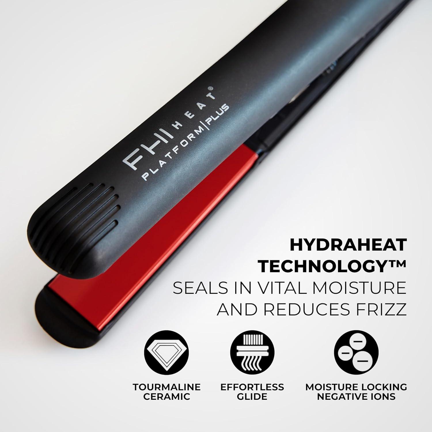 imageFHI Heat Platform Plus Curve Pro 1quot Hair Styler  Ionic Tourmaline Ceramic Straightener Flat Iron for Bouncy Curls or Beach Waves  Adjustable Heat Auto ShutOff and Universal Voltage 12ft Cord