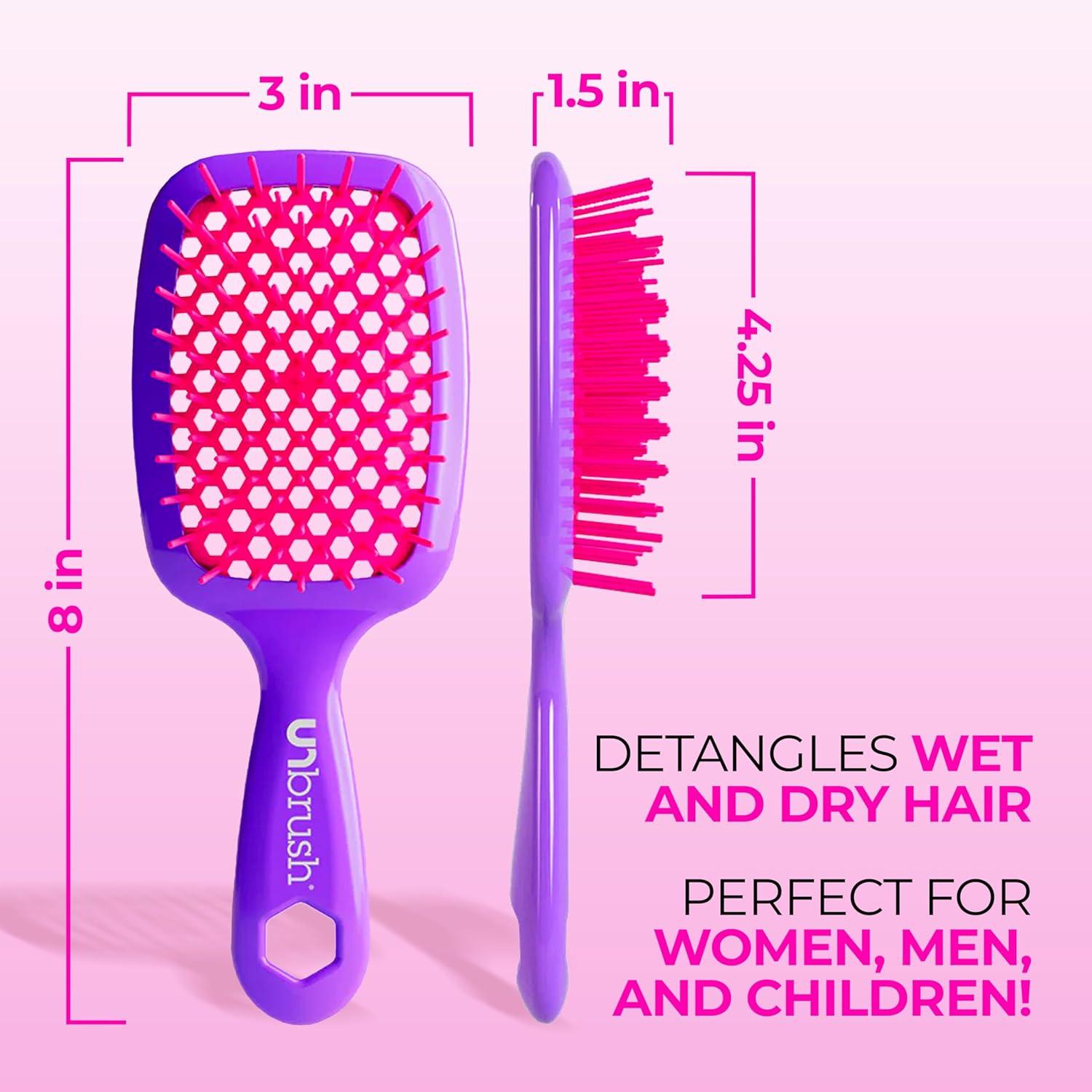 imageFHI Heat UNbrush Detangling Brush for PainFree Brushing on All Wet or Dry Hair Types  Durable DuoFlex AntiStatic Bristles Lightweight Handle Vented Hair BrushElectric Berry Purple