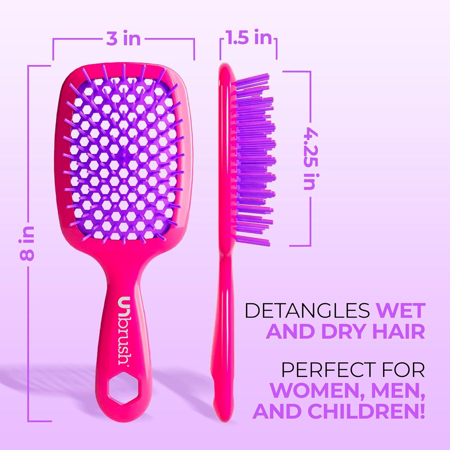 imageFHI Heat UNbrush Detangling Brush for PainFree Brushing on All Wet or Dry Hair Types  Durable DuoFlex AntiStatic Bristles Lightweight Handle Vented Hair BrushPink Burst