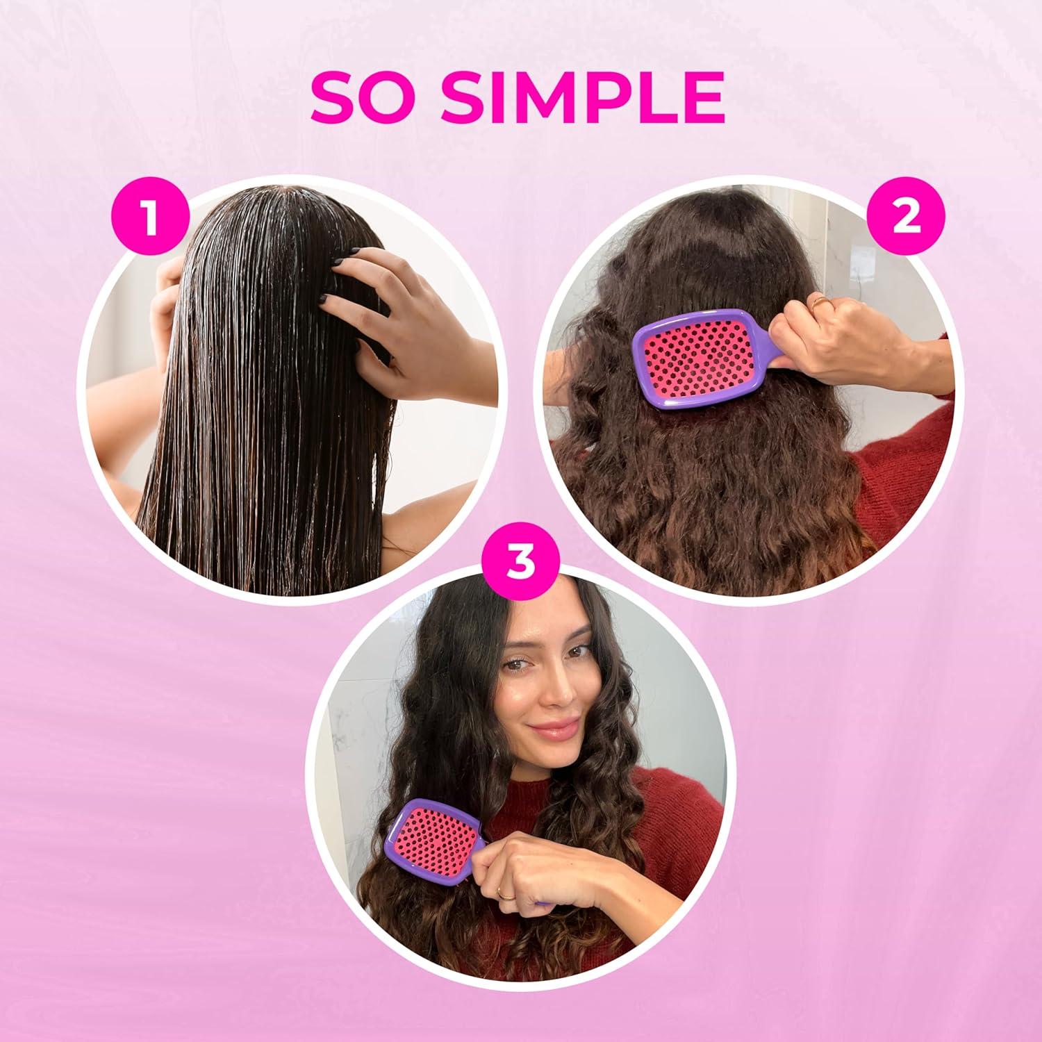 imageFHI Heat UNbrush Detangling Brush for PainFree Brushing on All Wet or Dry Hair Types  Durable DuoFlex AntiStatic Bristles Lightweight Handle Vented Hair BrushElectric Berry Purple