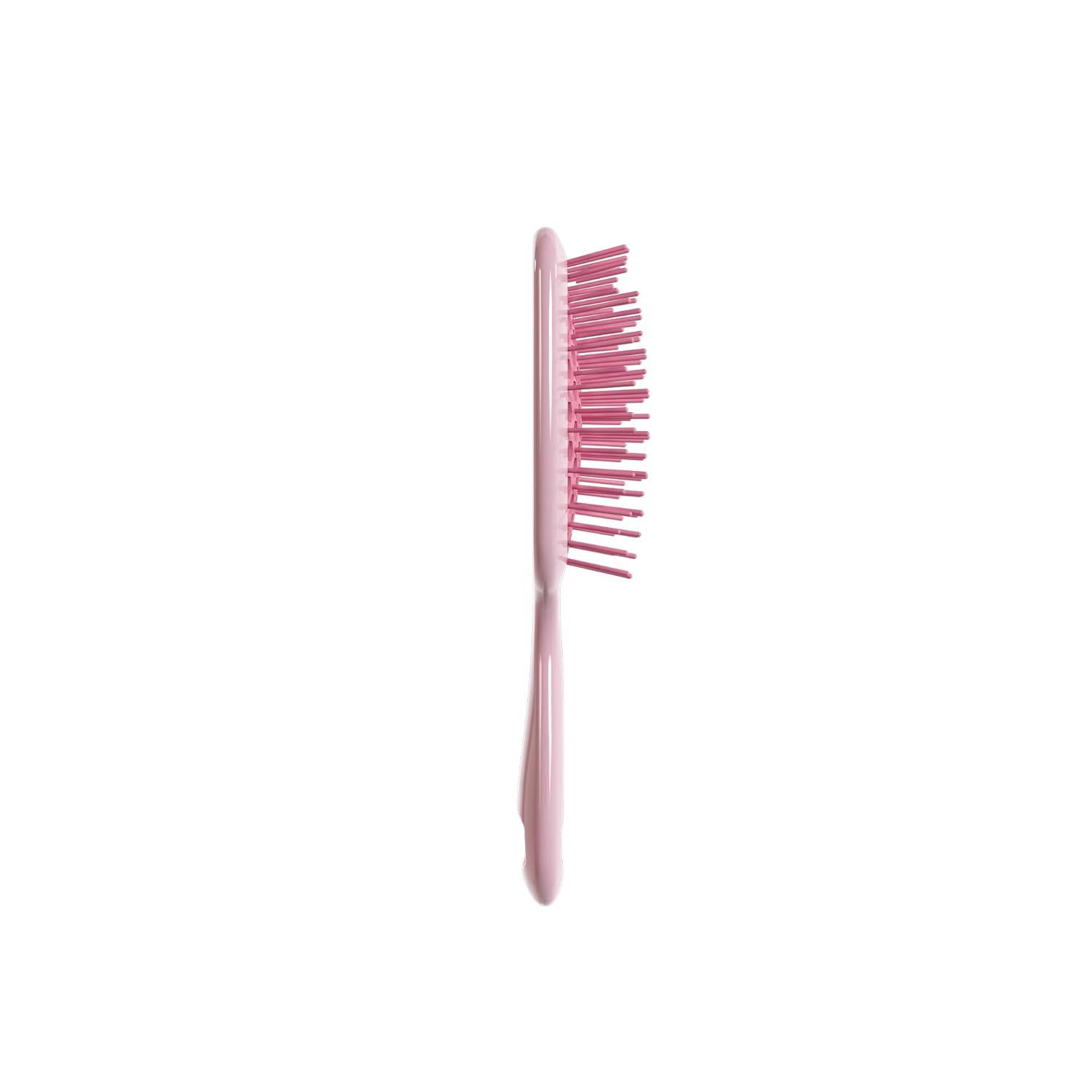 imageFHI Heat UNbrush Mini Detangler Brush for PainFree Brushing on All Wet or Dry Hair Types  Durable Duoflex AntiStatic Bristles Lightweight Handle Vented Mini Hair BrushPeony Light Pink