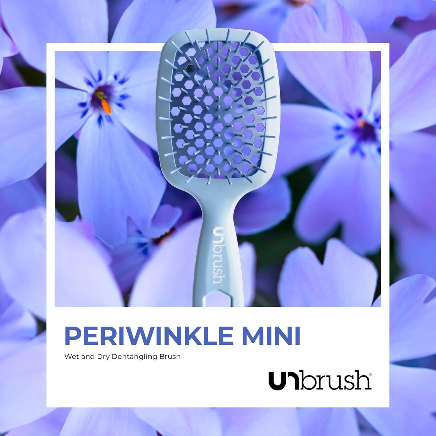 imageFHI Heat UNbrush Mini Detangler Brush for PainFree Brushing on All Wet or Dry Hair Types  Durable Duoflex AntiStatic Bristles Lightweight Handle Vented Mini Hair BrushPeriwinkle Light Blue