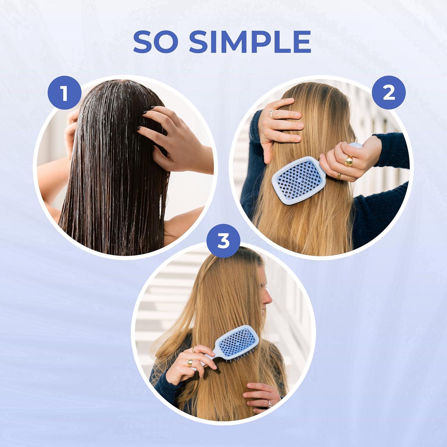 imageFHI Heat UNbrush Mini Detangler Brush for PainFree Brushing on All Wet or Dry Hair Types  Durable Duoflex AntiStatic Bristles Lightweight Handle Vented Mini Hair BrushPeriwinkle Light Blue