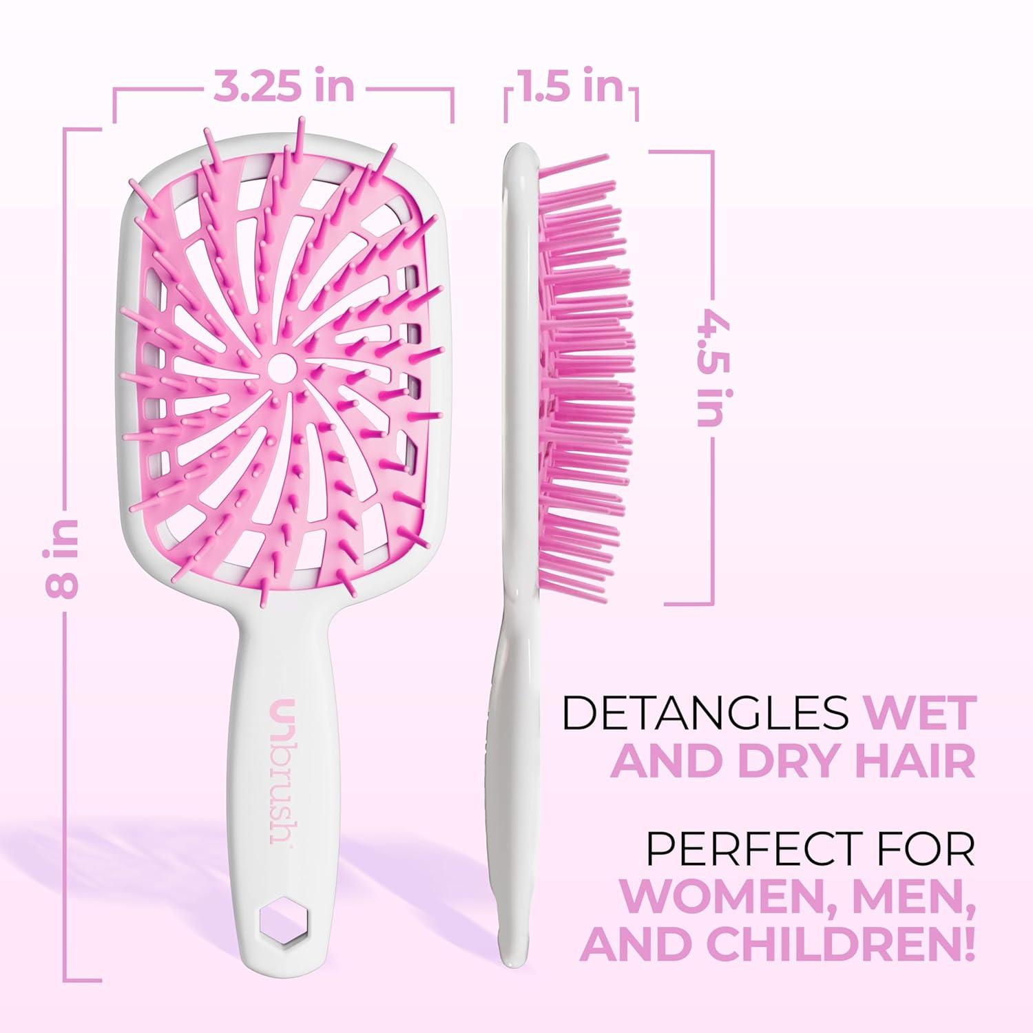 imageFHI Heat UNbrush Plus  Curly Hair Brush for Gentle ampamp Effective Detangling on Wet or Dry Fragile Hair Types  Detangler Brush w 84 UltraFlex Bristles Ultralight Vented Anti Static HairbrushBubble Gum