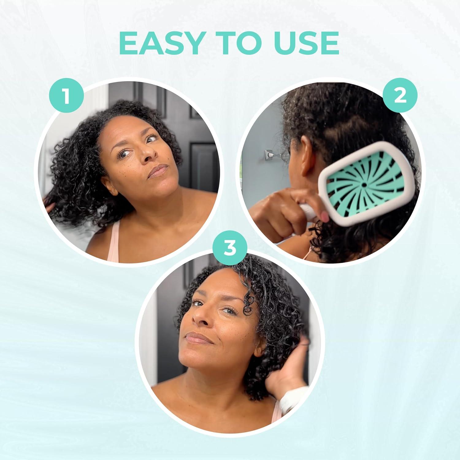 imageFHI Heat UNbrush Plus  Curly Hair Brush for Gentle ampamp Effective Detangling on Wet or Dry Fragile Hair Types  Detangler Brush w 84 UltraFlex Bristles Ultralight Vented Anti Static HairbrushMint Swirl