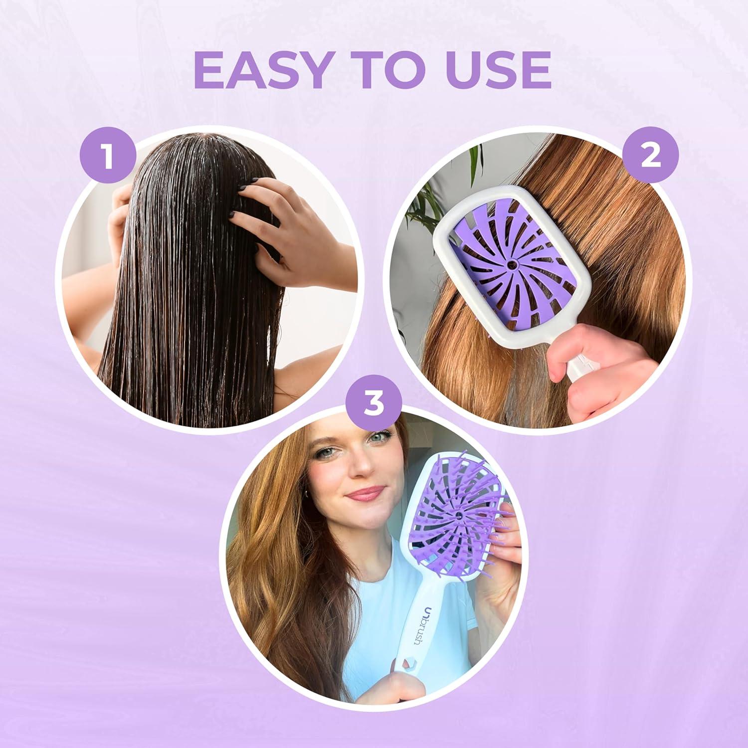 imageFHI Heat UNbrush Plus  Curly Hair Brush for Gentle ampamp Effective Detangling on Wet or Dry Fragile Hair Types  Detangler Brush w 84 UltraFlex Bristles Ultralight Vented Anti Static HairbrushSugar Plumb