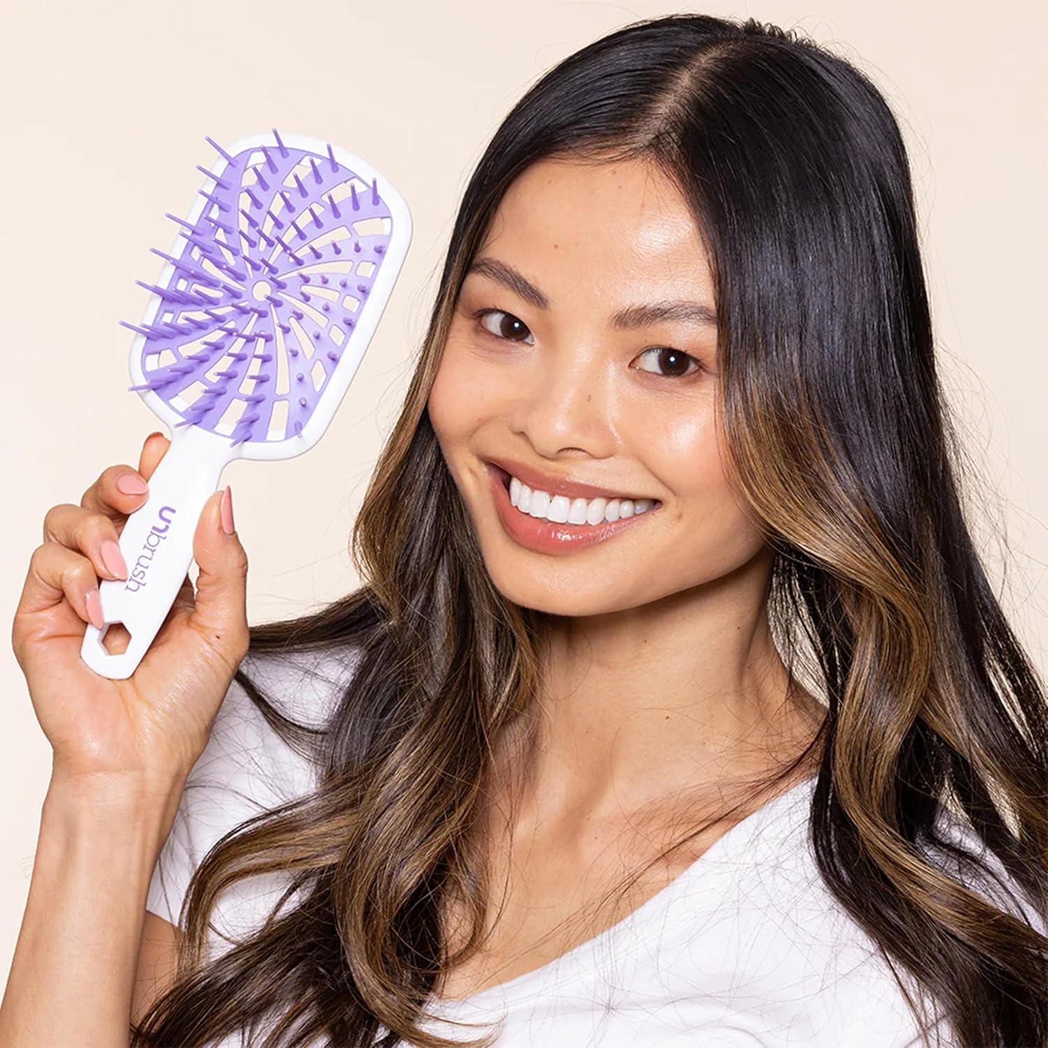 imageFHI Heat UNbrush Plus  Curly Hair Brush for Gentle ampamp Effective Detangling on Wet or Dry Fragile Hair Types  Detangler Brush w 84 UltraFlex Bristles Ultralight Vented Anti Static HairbrushSugar Plumb