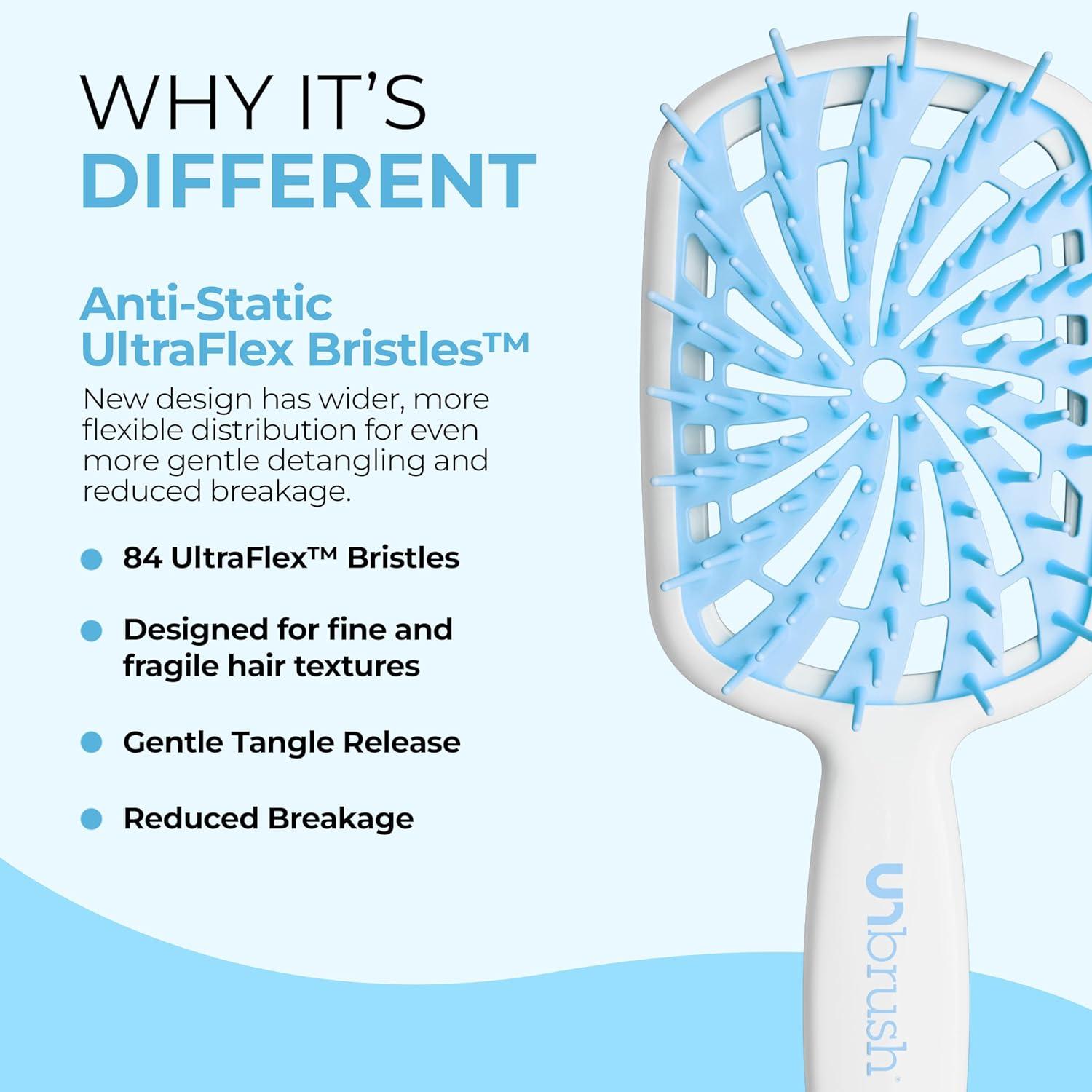 imageFHI Heat UNbrush Plus  Curly Hair Brush for Gentle ampamp Effective Detangling on Wet or Dry Fragile Hair Types  Detangler Brush w 84 UltraFlex Bristles Ultralight Vented Anti Static HairbrushCotton Candy