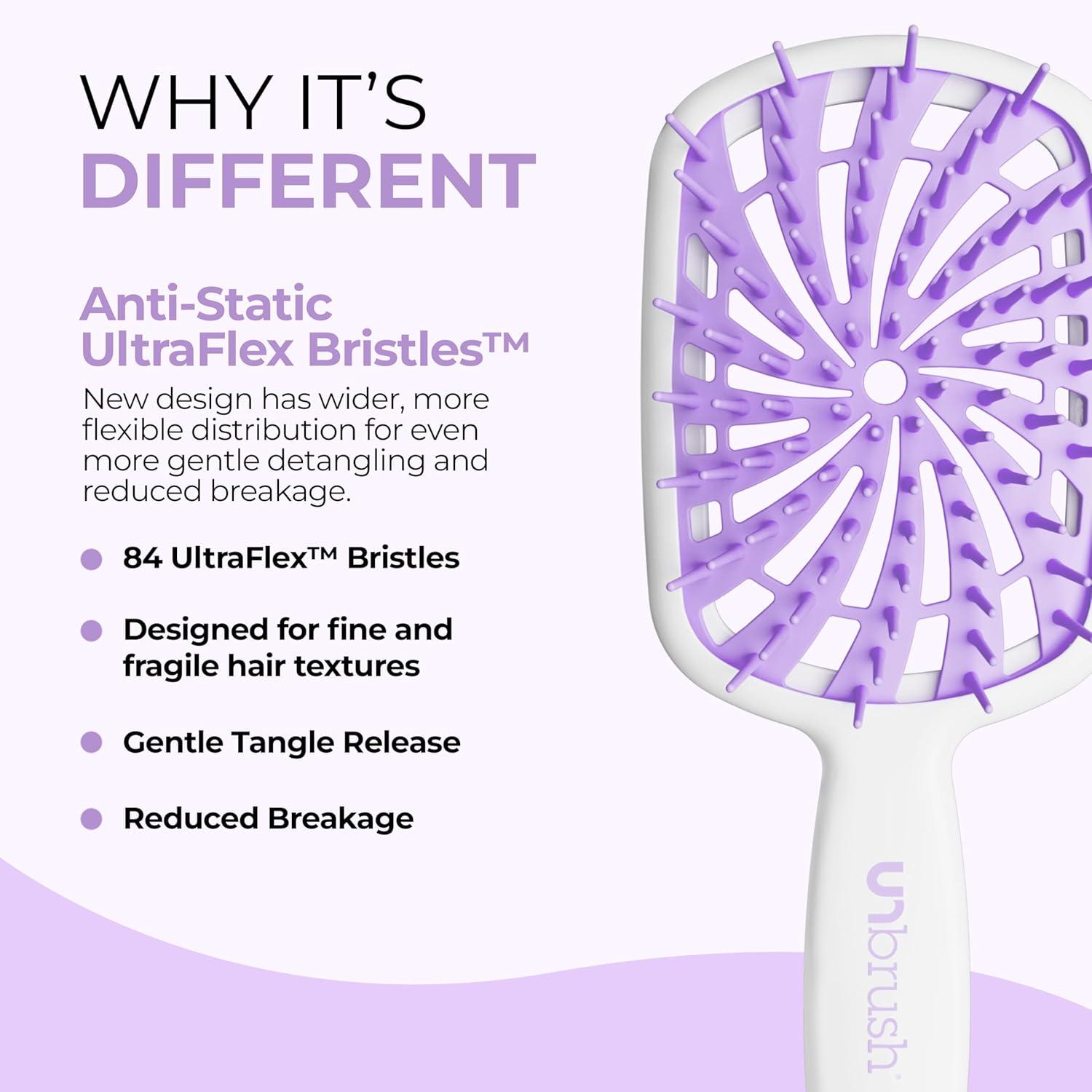 imageFHI Heat UNbrush Plus  Curly Hair Brush for Gentle ampamp Effective Detangling on Wet or Dry Fragile Hair Types  Detangler Brush w 84 UltraFlex Bristles Ultralight Vented Anti Static HairbrushSugar Plumb