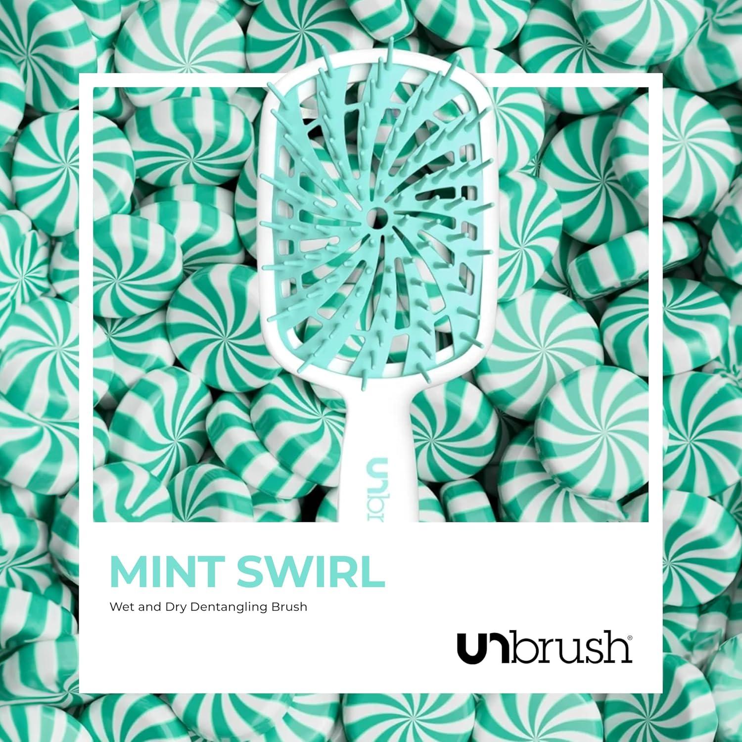 imageFHI Heat UNbrush Plus  Curly Hair Brush for Gentle ampamp Effective Detangling on Wet or Dry Fragile Hair Types  Detangler Brush w 84 UltraFlex Bristles Ultralight Vented Anti Static HairbrushMint Swirl