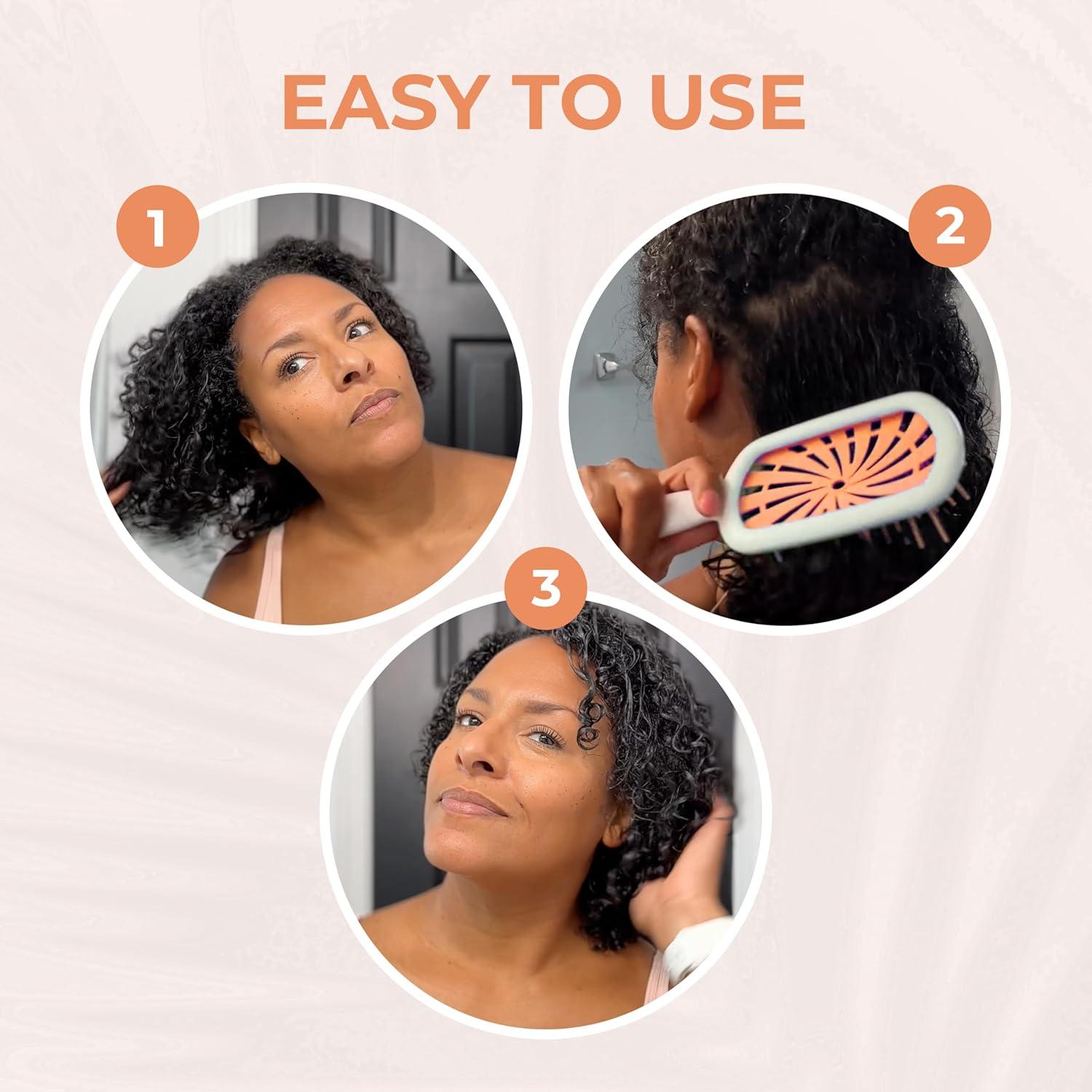 imageFHI Heat UNbrush Plus  Curly Hair Brush for Gentle ampamp Effective Detangling on Wet or Dry Fragile Hair Types  Detangler Brush w 84 UltraFlex Bristles Ultralight Vented Anti Static HairbrushOrange Sherbet