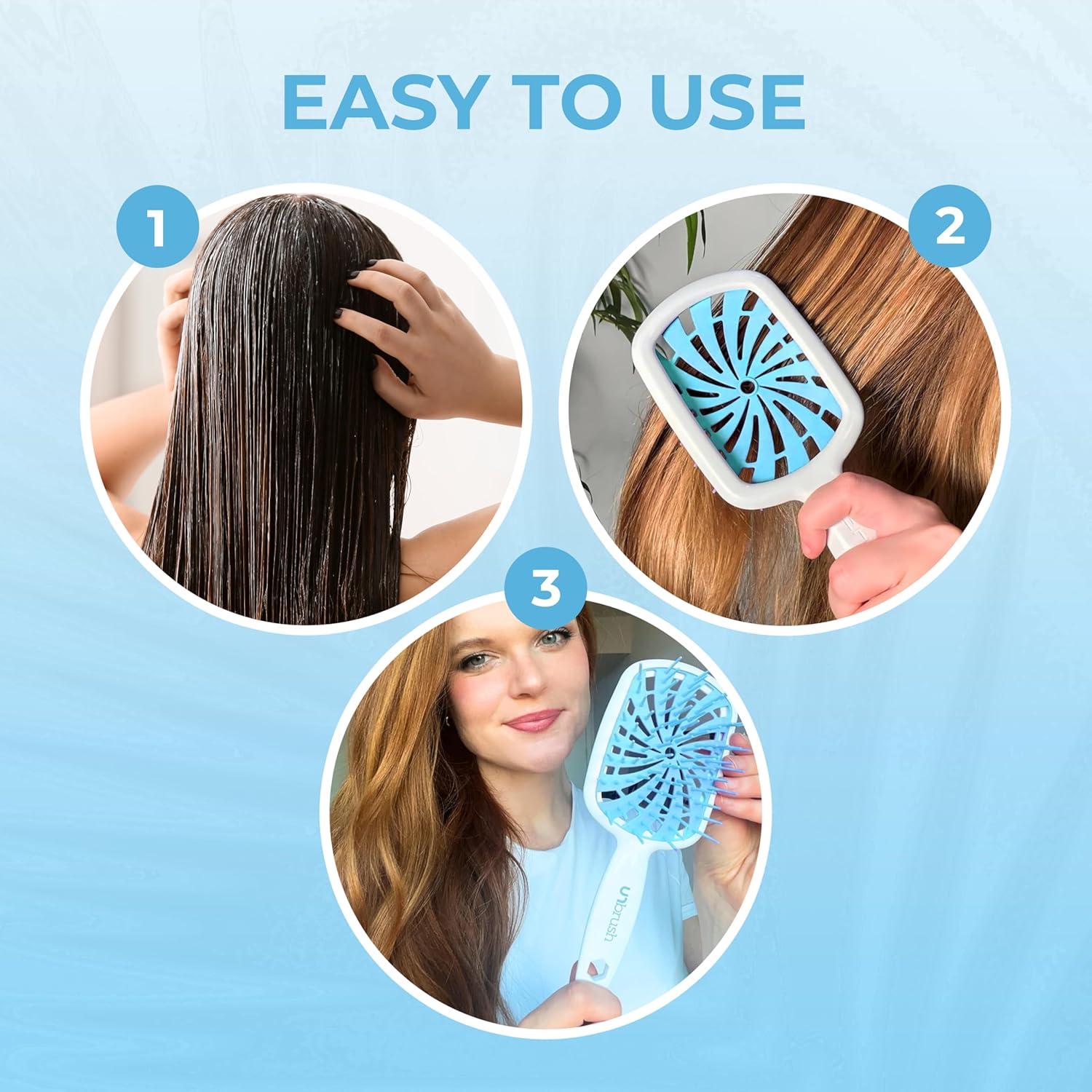 imageFHI Heat UNbrush Plus  Curly Hair Brush for Gentle ampamp Effective Detangling on Wet or Dry Fragile Hair Types  Detangler Brush w 84 UltraFlex Bristles Ultralight Vented Anti Static HairbrushCotton Candy