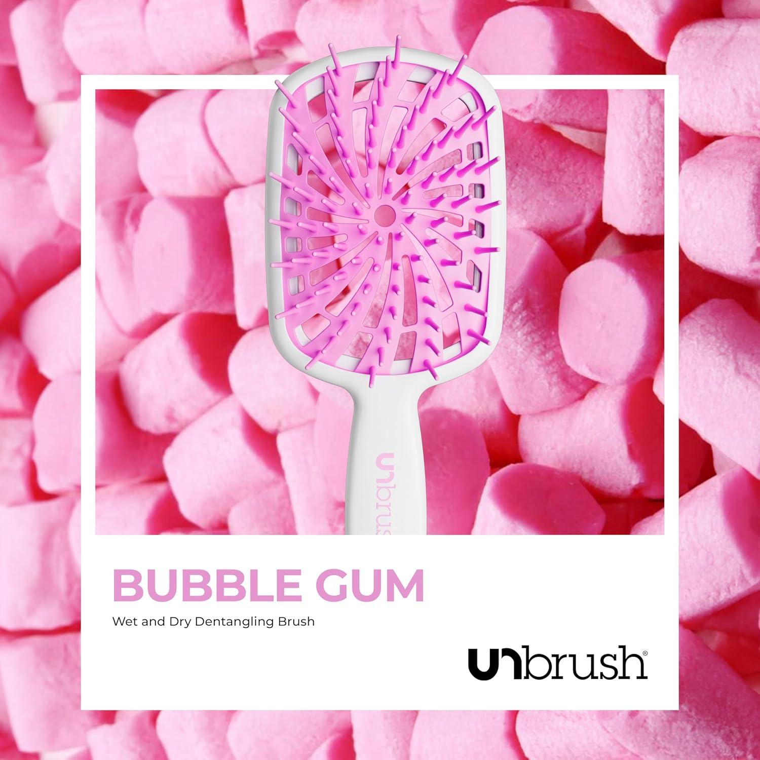 imageFHI Heat UNbrush Plus  Curly Hair Brush for Gentle ampamp Effective Detangling on Wet or Dry Fragile Hair Types  Detangler Brush w 84 UltraFlex Bristles Ultralight Vented Anti Static HairbrushBubble Gum