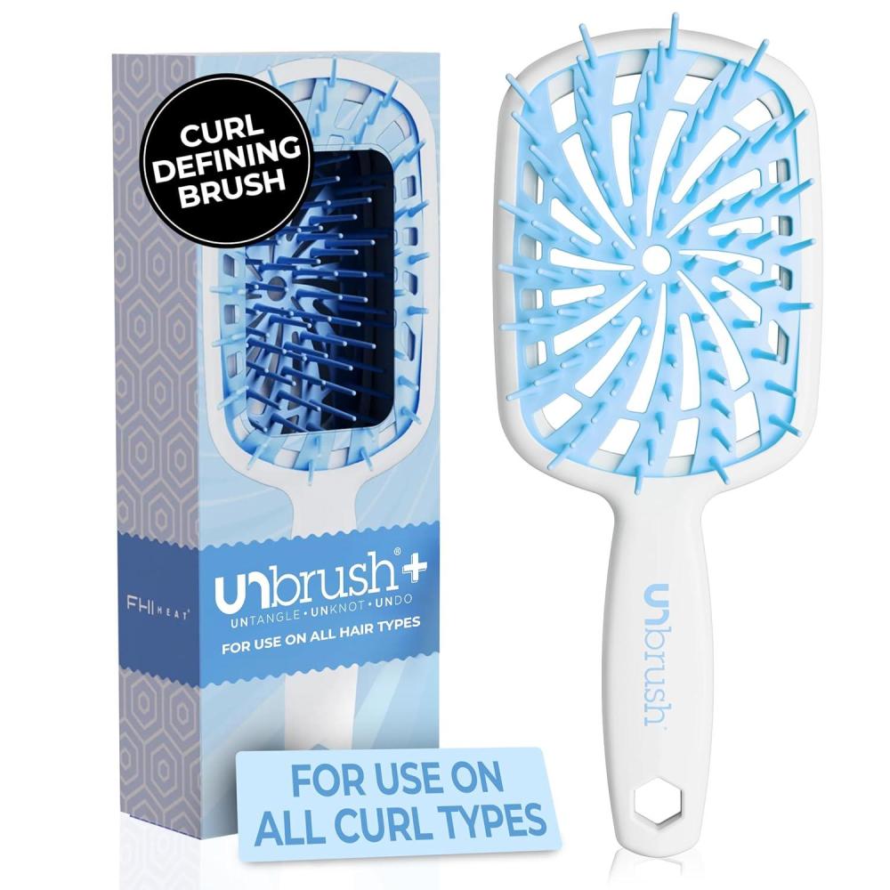 imageFHI Heat UNbrush Plus  Curly Hair Brush for Gentle ampamp Effective Detangling on Wet or Dry Fragile Hair Types  Detangler Brush w 84 UltraFlex Bristles Ultralight Vented Anti Static HairbrushCotton Candy