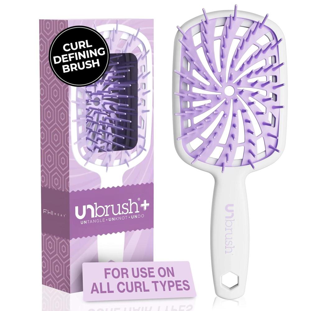 imageFHI Heat UNbrush Plus  Curly Hair Brush for Gentle ampamp Effective Detangling on Wet or Dry Fragile Hair Types  Detangler Brush w 84 UltraFlex Bristles Ultralight Vented Anti Static HairbrushSugar Plumb