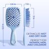 imageFHI Heat UNbrush Mini Detangler Brush for PainFree Brushing on All Wet or Dry Hair Types  Durable Duoflex AntiStatic Bristles Lightweight Handle Vented Mini Hair BrushPeriwinkle Light Blue