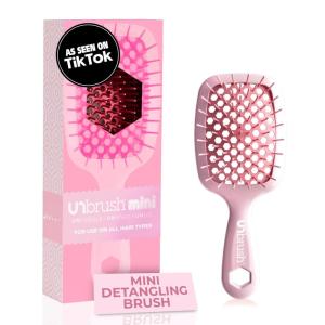 imageFHI Heat UNbrush Mini Detangler Brush for PainFree Brushing on All Wet or Dry Hair Types  Durable Duoflex AntiStatic Bristles Lightweight Handle Vented Mini Hair BrushPeony Light Pink
