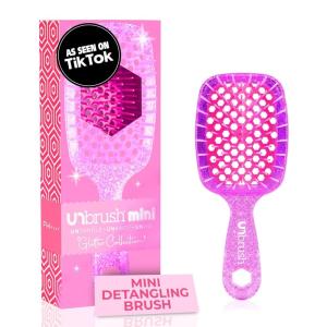 imageFHI Heat UNbrush Mini Detangler Brush for PainFree Brushing on All Wet or Dry Hair Types  Durable Duoflex AntiStatic Bristles Lightweight Handle Vented Mini Hair BrushRose Quartz Pink