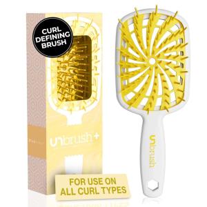 imageFHI Heat UNbrush Plus  Curly Hair Brush for Gentle ampamp Effective Detangling on Wet or Dry Fragile Hair Types  Detangler Brush w 84 UltraFlex Bristles Ultralight Vented Anti Static HairbrushLemon Drop