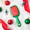 image:imageUNbrush Mini Holiday Hair Brush for PainFree Brushing On All WetDry Hair TypesHolly Green