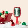 image:imageUNbrush Mini Holiday Hair Brush for PainFree Brushing On All WetDry Hair TypesSleigh Ride Red