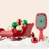 image:imageUNbrush Mini Holiday Hair Brush for PainFree Brushing On All WetDry Hair TypesSleigh Ride Red