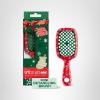 image:imageUNbrush Mini Holiday Hair Brush for PainFree Brushing On All WetDry Hair TypesSleigh Ride Red