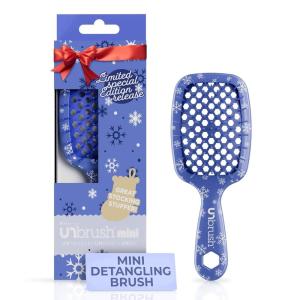 image:imageUNbrush Mini Holiday Hair Brush for PainFree Brushing On All WetDry Hair TypesFrosty Blue  Snowflakes