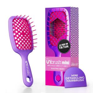 image:imageUNbrush Detangling Hair Brush Mini NeonPurple